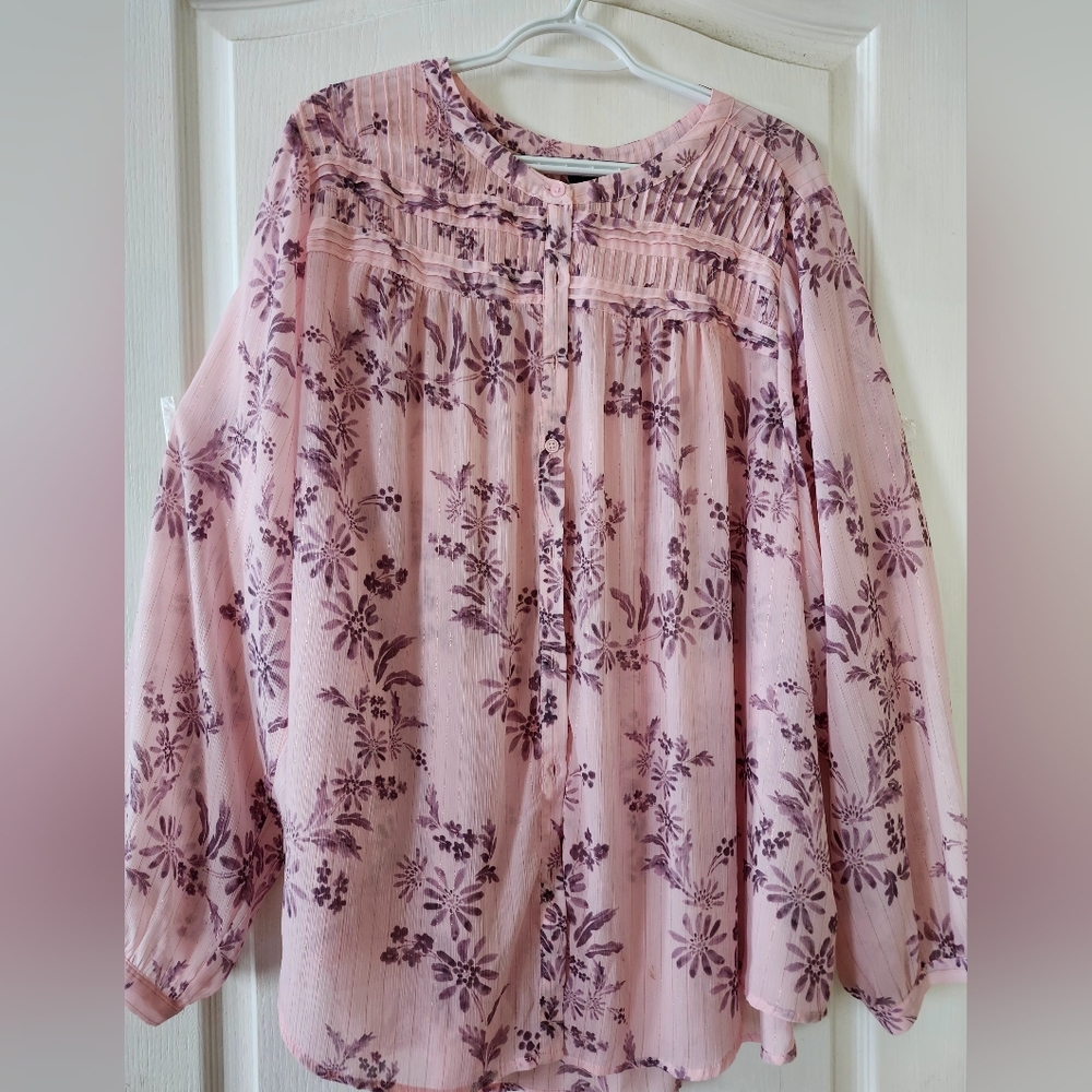 Floral Torrid Pink Blouse.